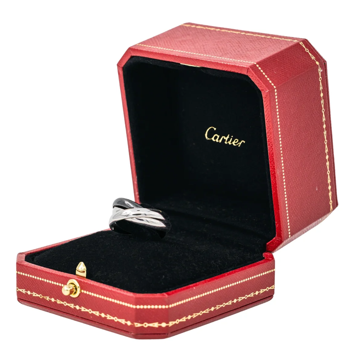 Cartier Bague Trinity Or blanc, Céramique – Image 4