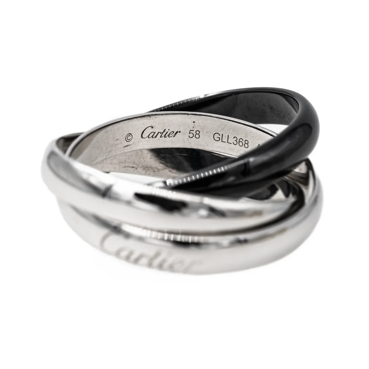 Cartier Bague Trinity Or blanc, Céramique – Image 6