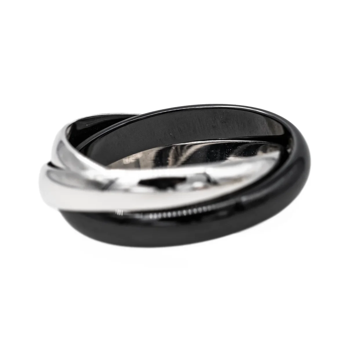 Cartier Bague Trinity Or blanc, Céramique – Image 7