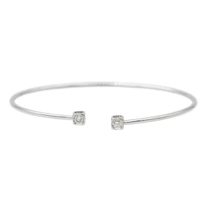 Dinh van Bracelet Jonc Le cube Or blanc Diamant