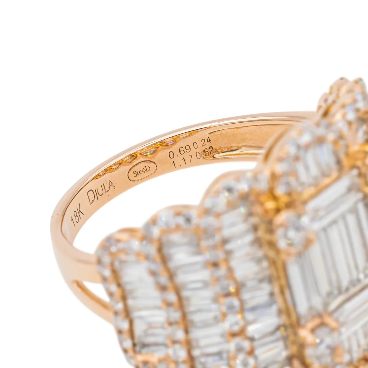 Djula Bague Cocktail Or rose Diamant – Image 8