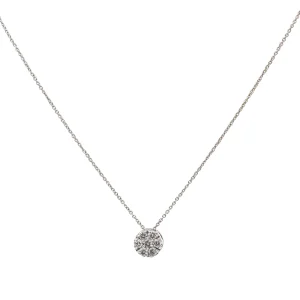 Collier Chaîne + pendentif Or blanc Diamant