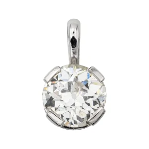 Pendentif Solitaire Or blanc Diamant