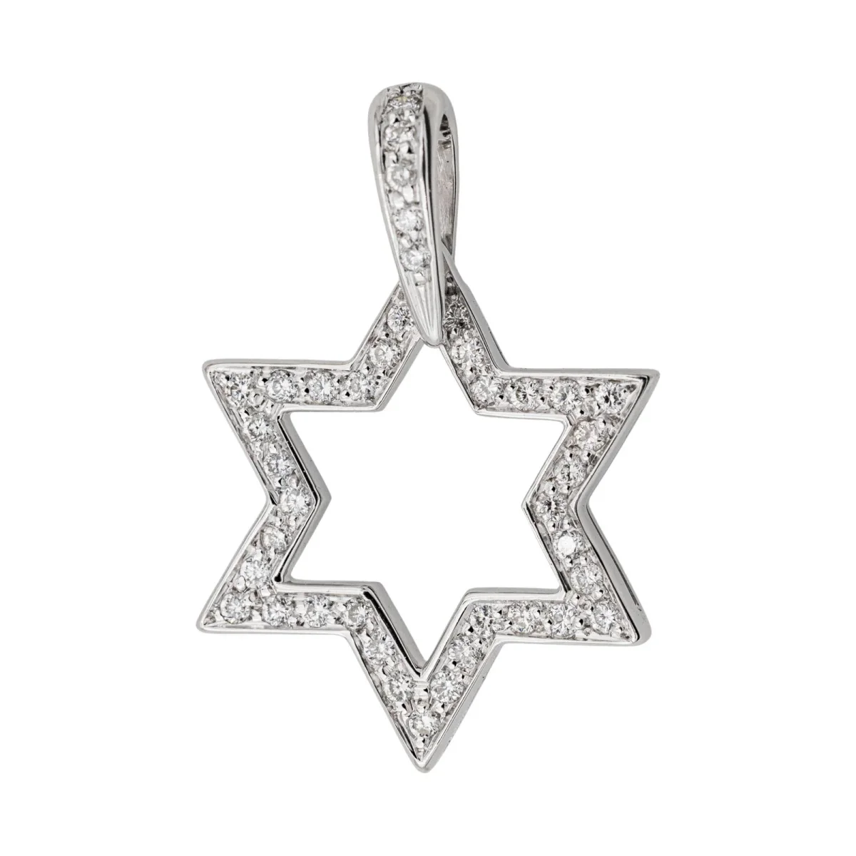 Pendentif Etoile Or blanc Diamant – Image 2