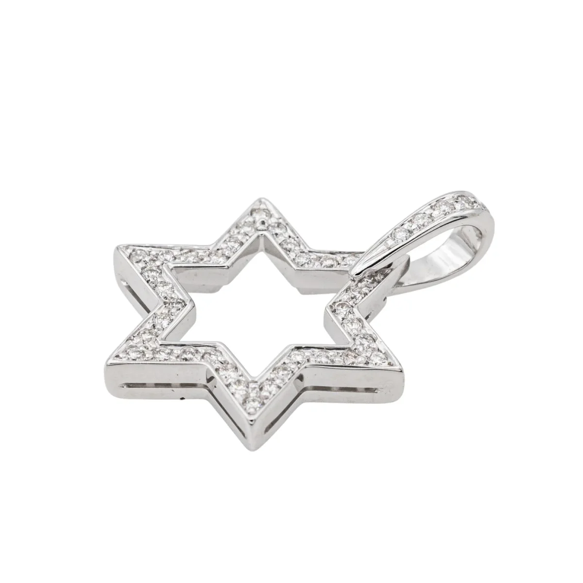 Pendentif Etoile Or blanc Diamant – Image 3