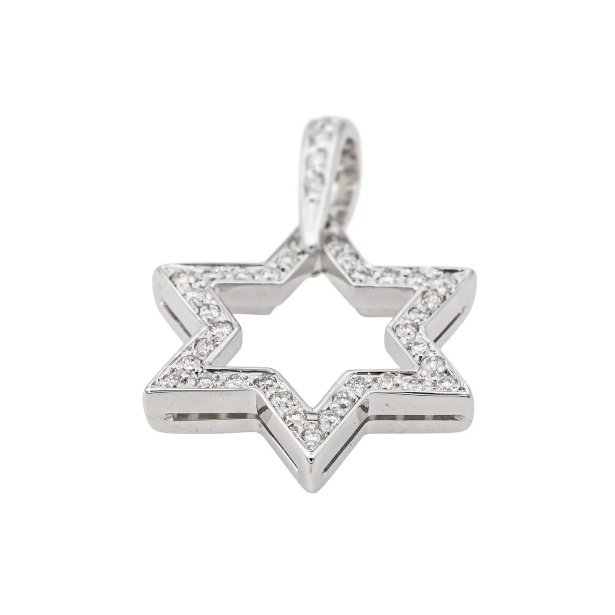 Pendentif Etoile Or blanc Diamant – Image 4