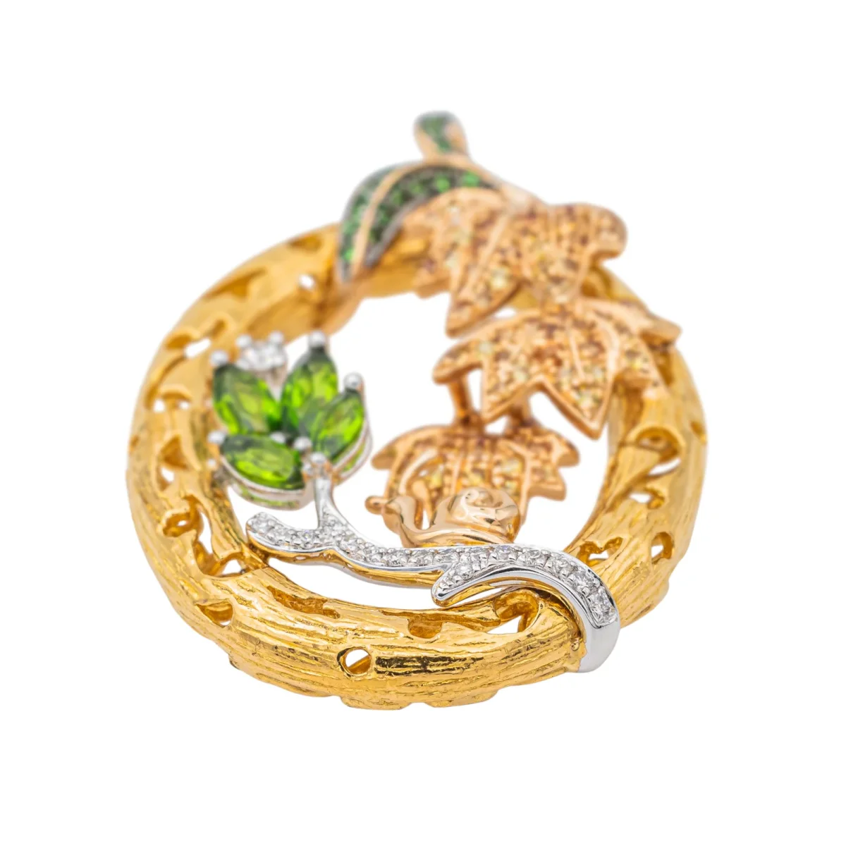 Pendentif Or jaune, Or blanc, Or rose Saphir, Diamant – Image 4