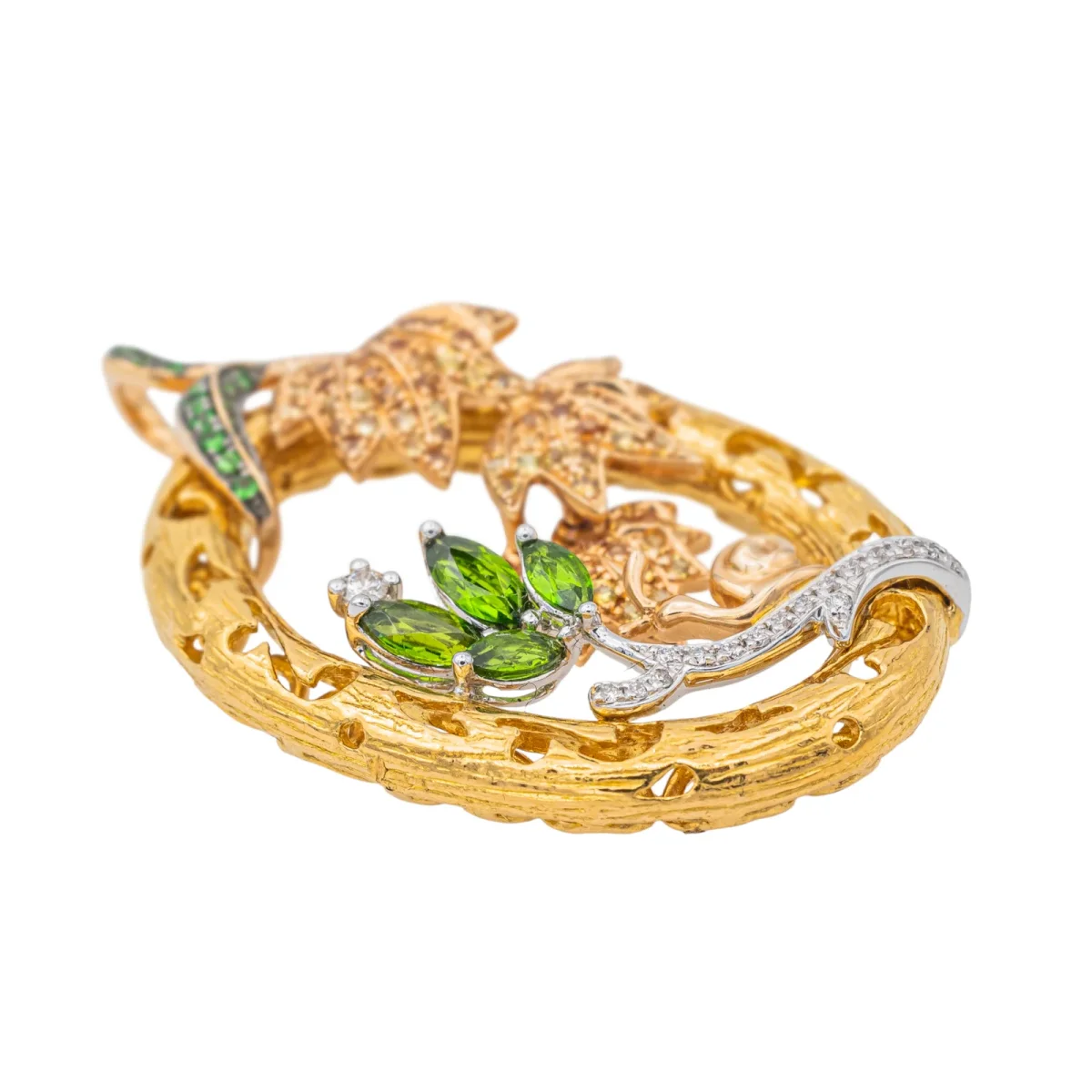 Pendentif Or jaune, Or blanc, Or rose Saphir, Diamant – Image 6