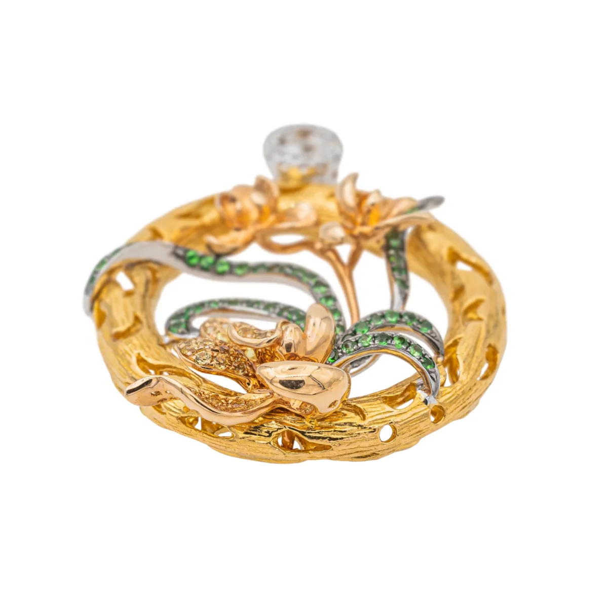 Pendentif Or jaune, Or blanc, Or rose Saphir, Diamant – Image 4