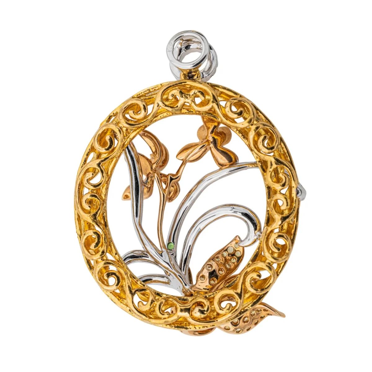 Pendentif Or jaune, Or blanc, Or rose Saphir, Diamant – Image 5