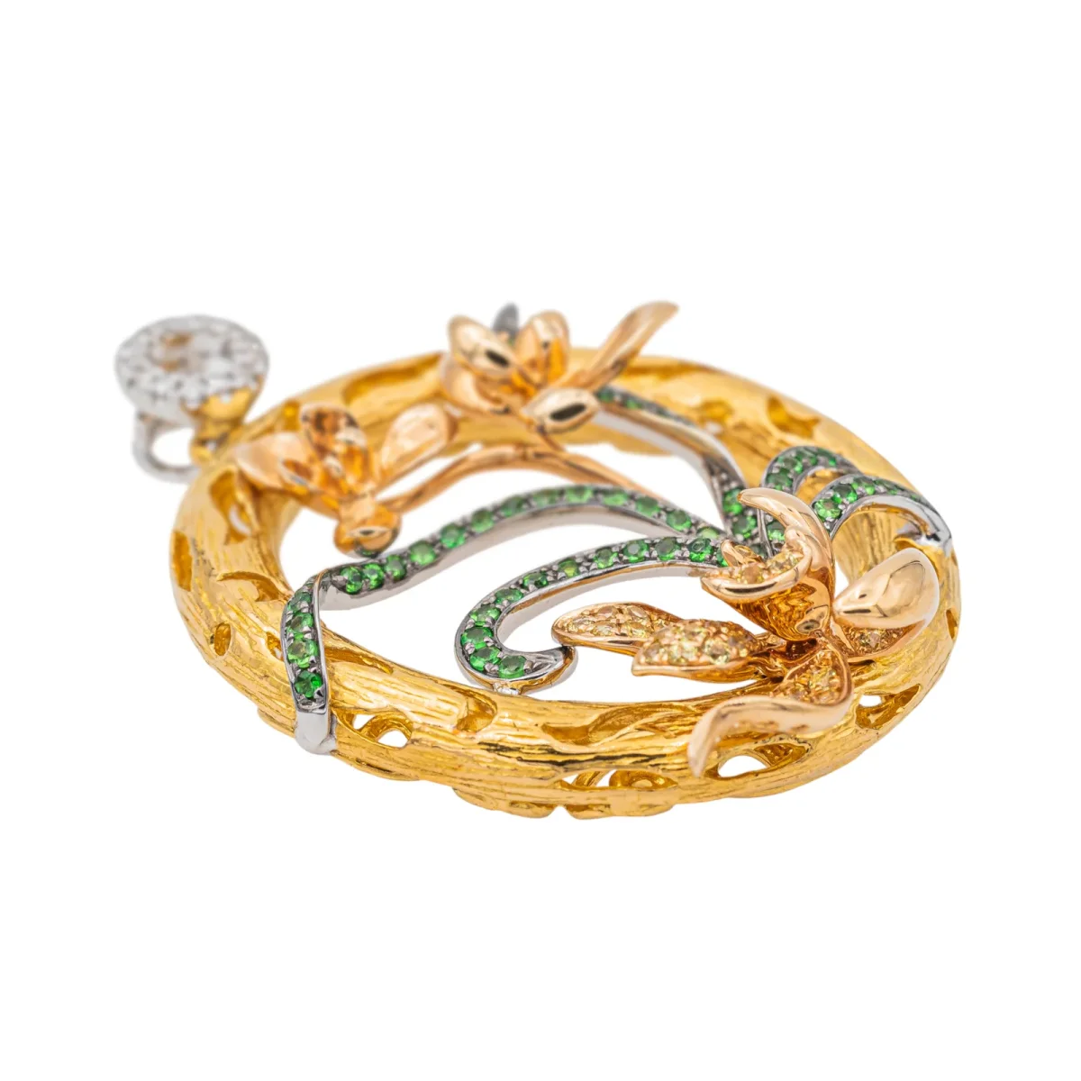 Pendentif Or jaune, Or blanc, Or rose Saphir, Diamant – Image 7