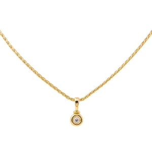 Collier Solitaire Or jaune Diamant
