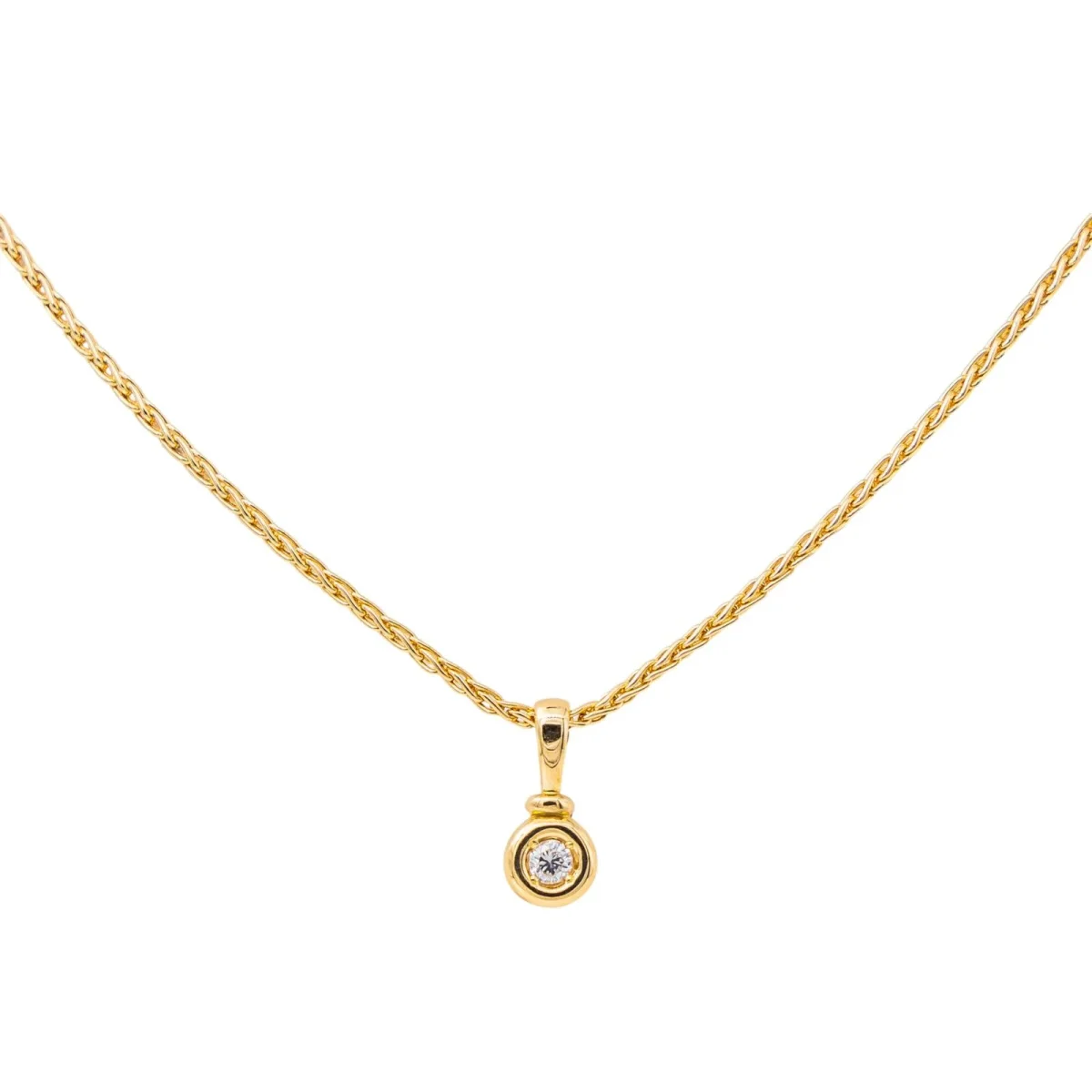 Collier Solitaire Or jaune Diamant