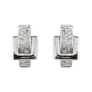 Guy laroche Boucles d'oreilles Puces Or blanc Diamant
