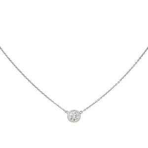 Tiffany & co Collier Solitaire  Platine Diamant