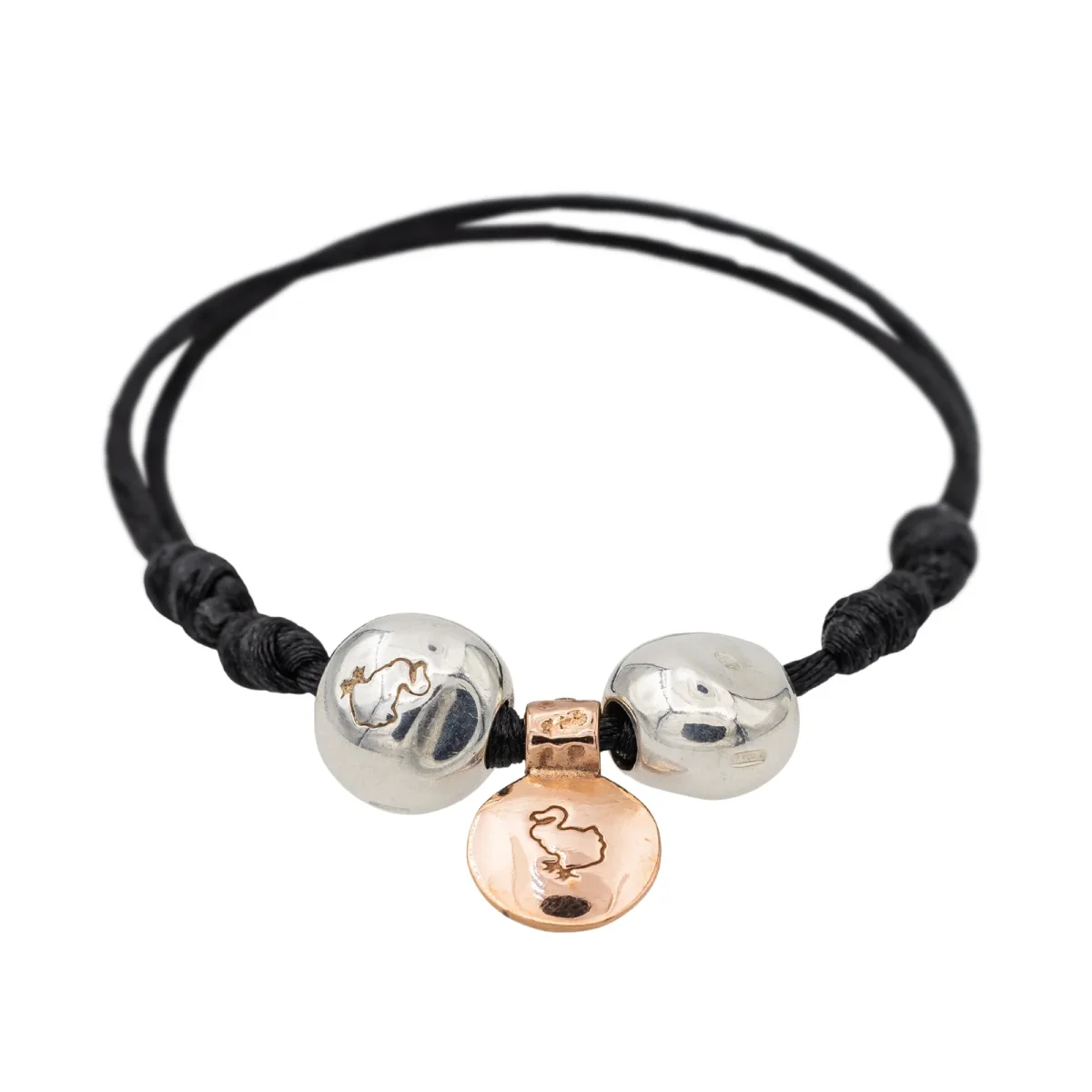 Dodo pomellato Bracelet Cordon Or rose, Argent