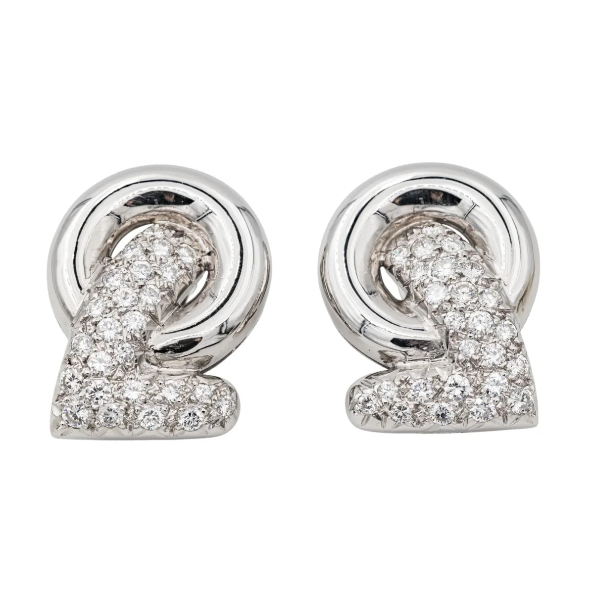 Boucles d'oreilles Clip Or blanc Diamant – Image 2