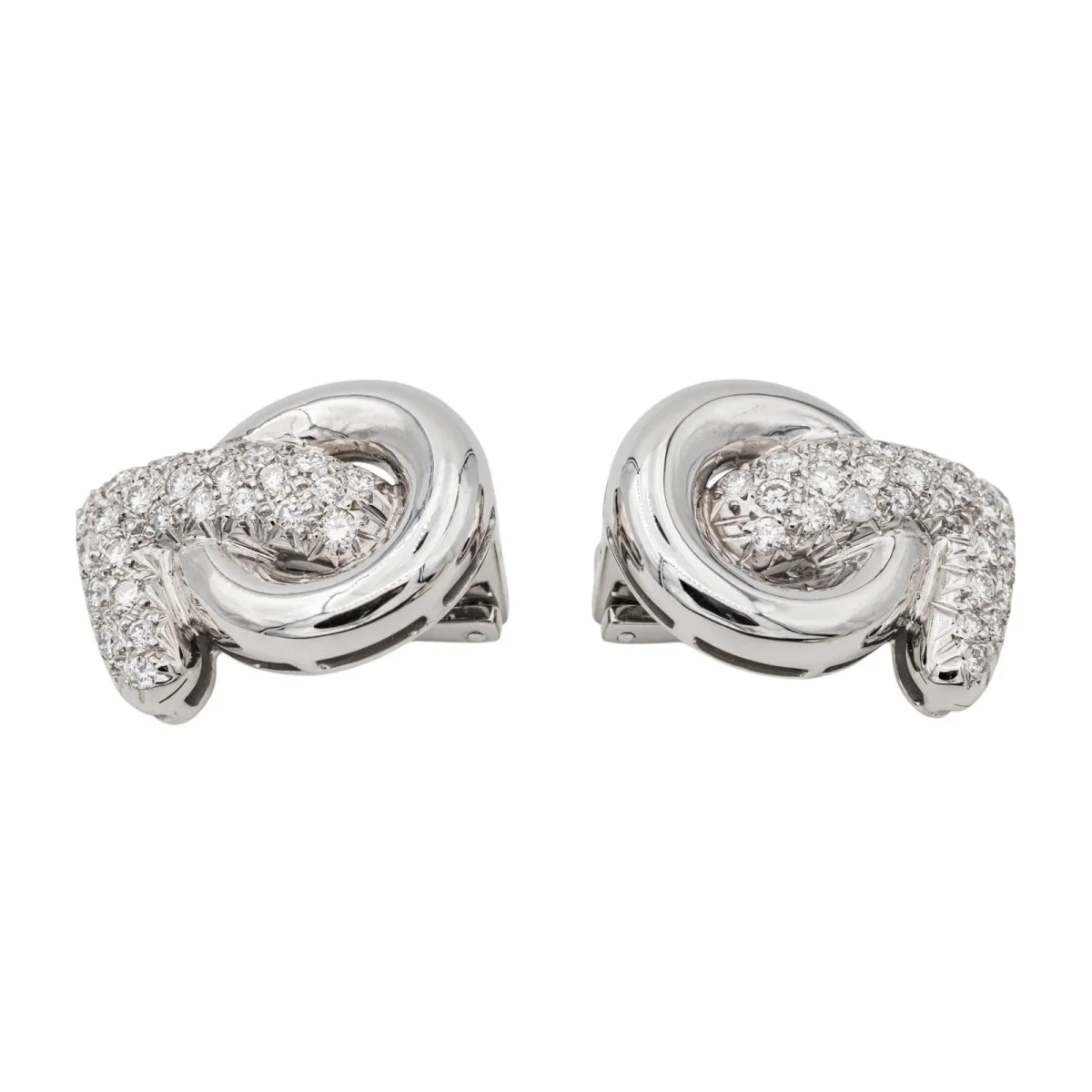 Boucles d'oreilles Clip Or blanc Diamant – Image 4