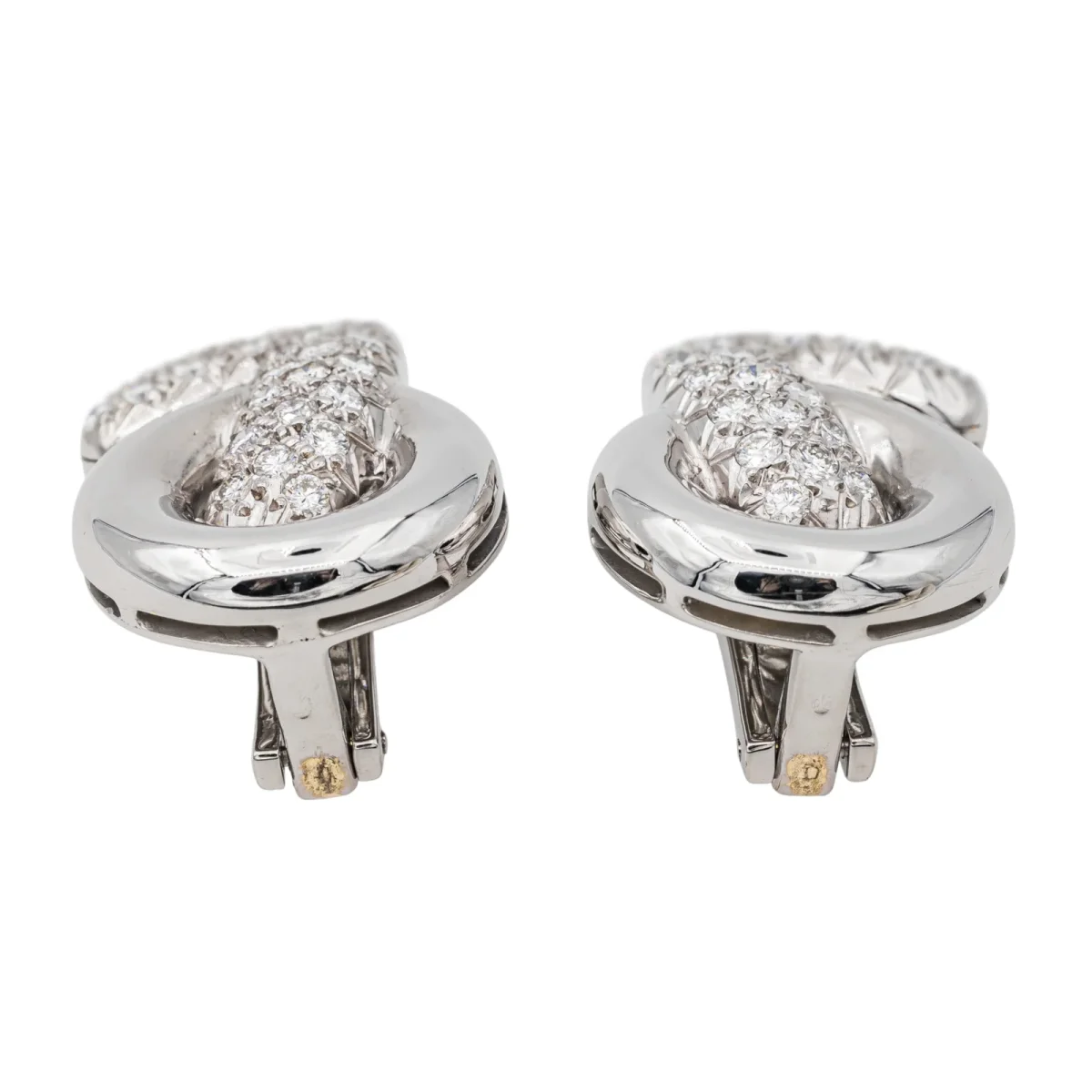 Boucles d'oreilles Clip Or blanc Diamant – Image 5