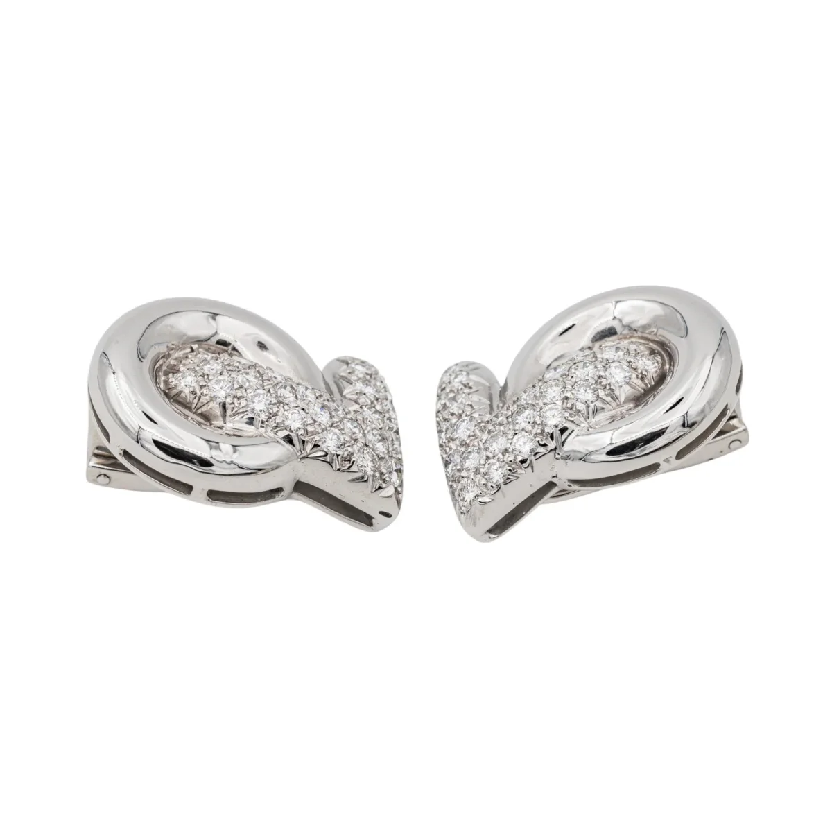 Boucles d'oreilles Clip Or blanc Diamant – Image 6