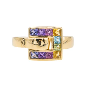 Guy laroche Bague  Or jaune Citrine, Topaze, Améthyste