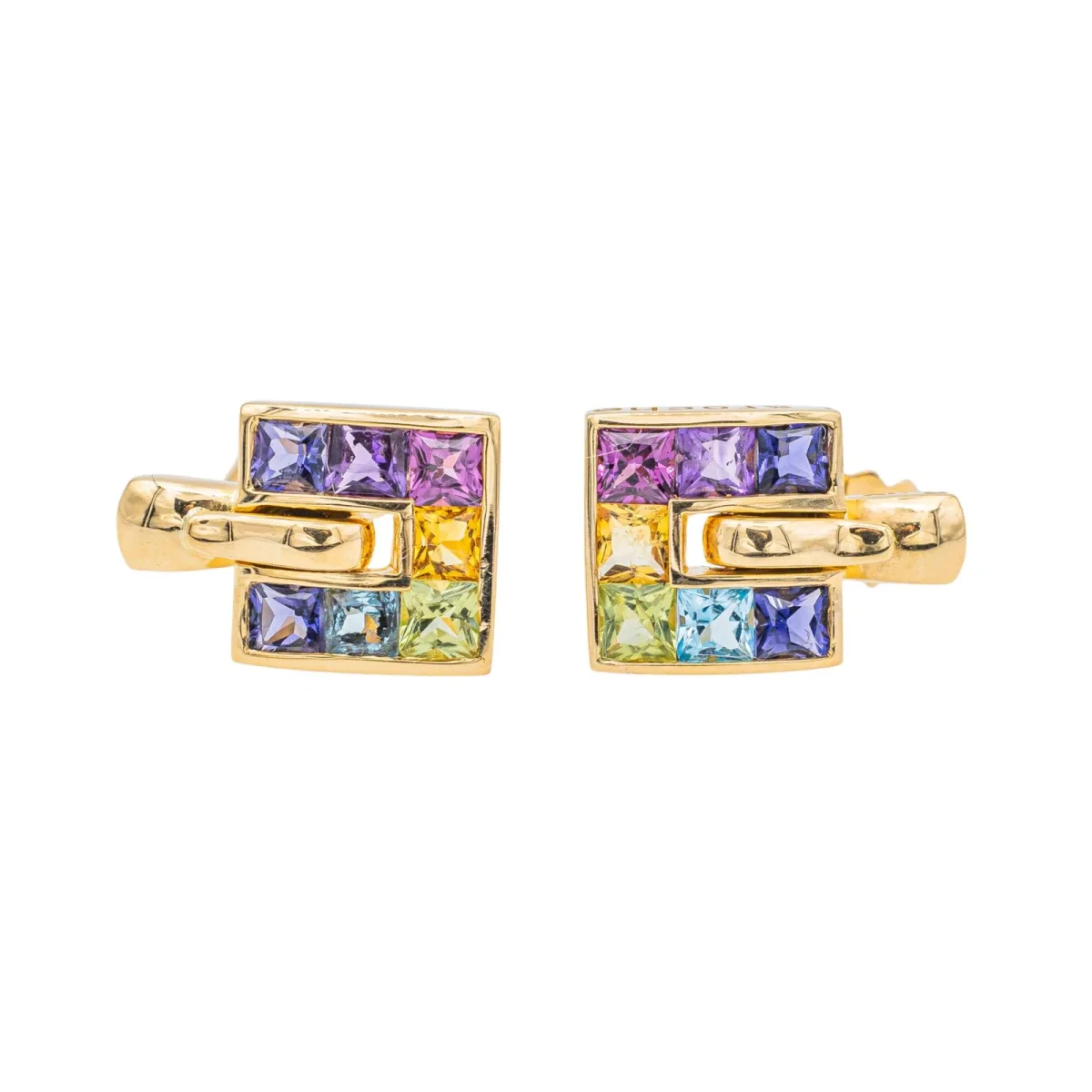 Guy laroche Boucles d'oreilles Or jaune Cordiérite, Améthyste, Grenat – Image 3