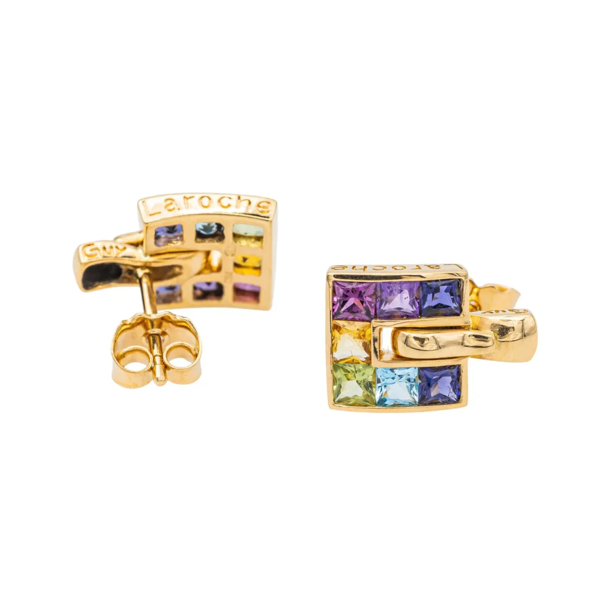 Guy laroche Boucles d'oreilles Or jaune Cordiérite, Améthyste, Grenat – Image 4