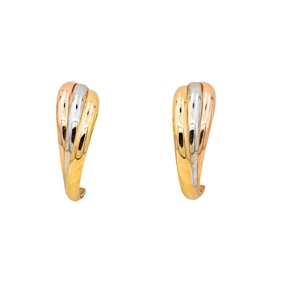 Boucles d'oreilles 3 ors Or jaune, Or rose, Or blanc