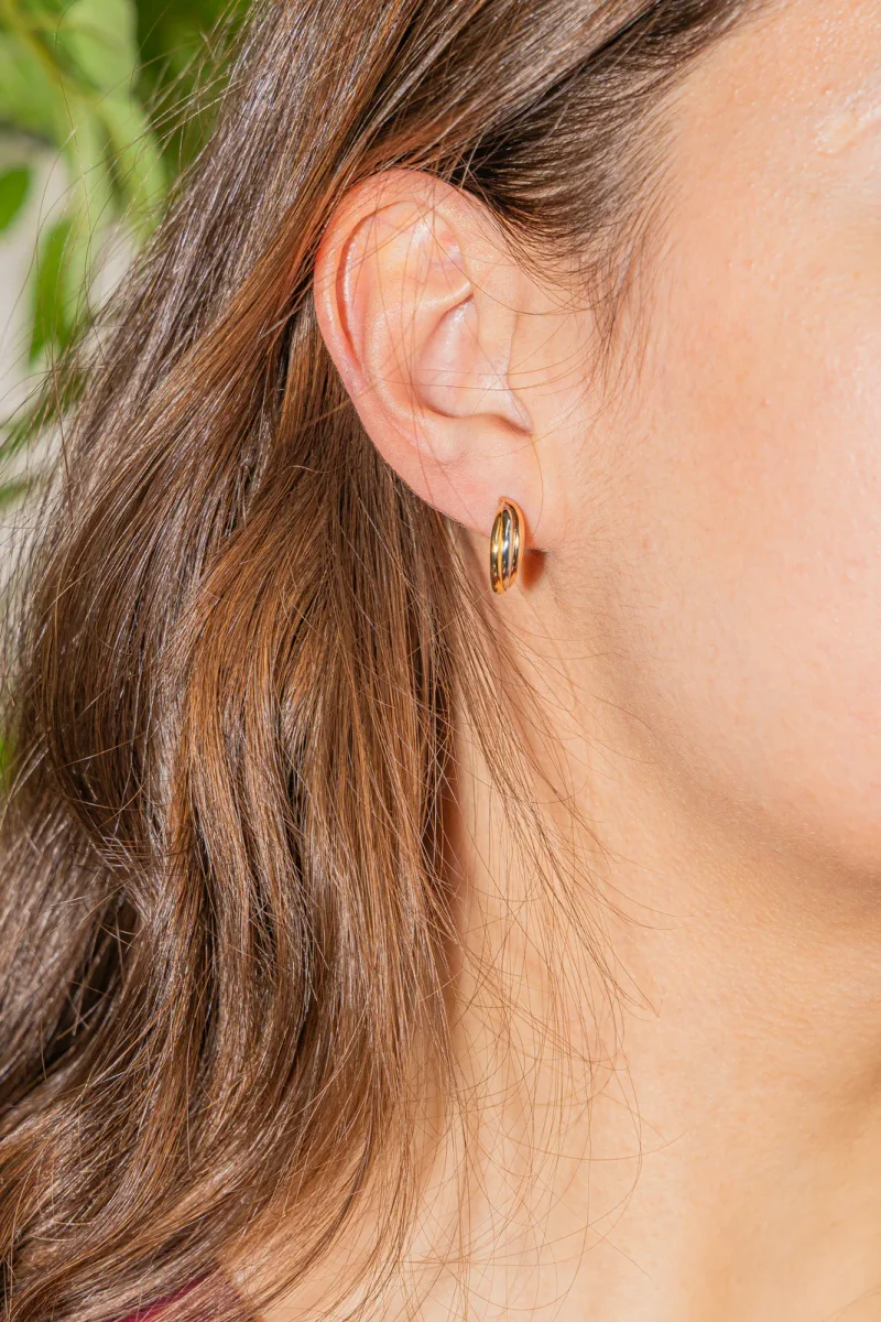 Boucles d'oreilles 3 ors Or jaune, Or rose, Or blanc – Image 4