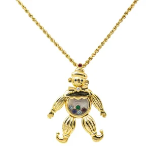 Chopard Collier Happy clown Or jaune Diamant, Rubis, Emeraude