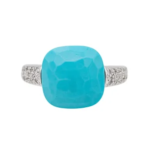 Pomellato Bague Capri Or blanc Turquoise, Diamant