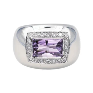 Poiray Bague Thessalie Or blanc Améthyste, Diamant