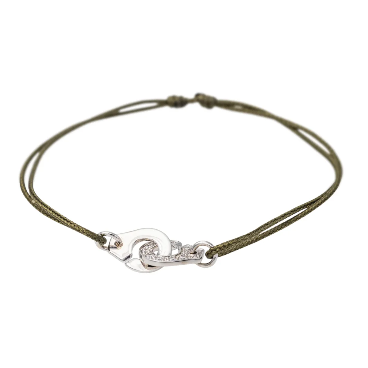 Dinh van Bracelet Cordon Menottes Or blanc Diamant – Image 2