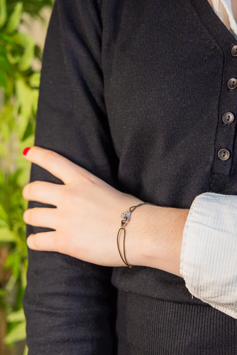 Dinh van Bracelet Cordon Menottes Or blanc Diamant – Image 3