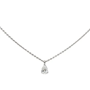 Collier Solitaire Or blanc Diamant