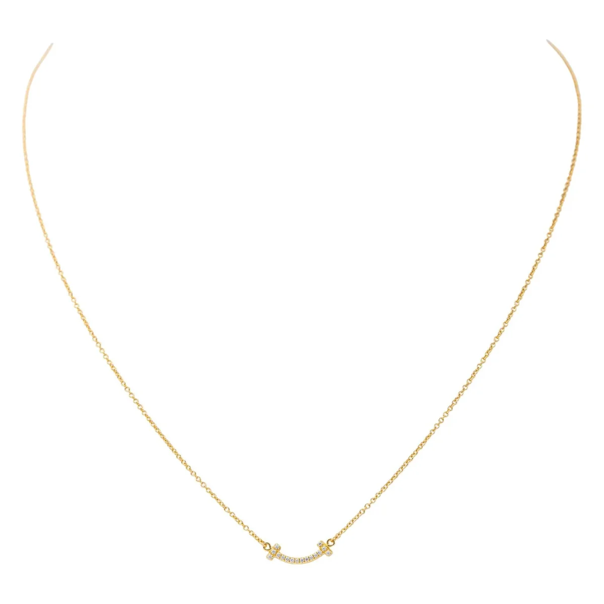 Tiffany & co Collier T smile Or jaune Diamant