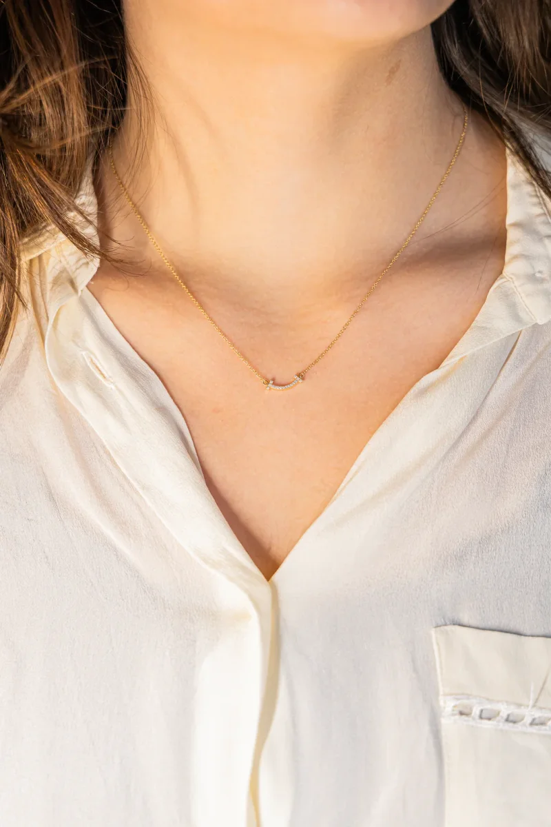 Tiffany & co Collier T smile Or jaune Diamant – Image 3