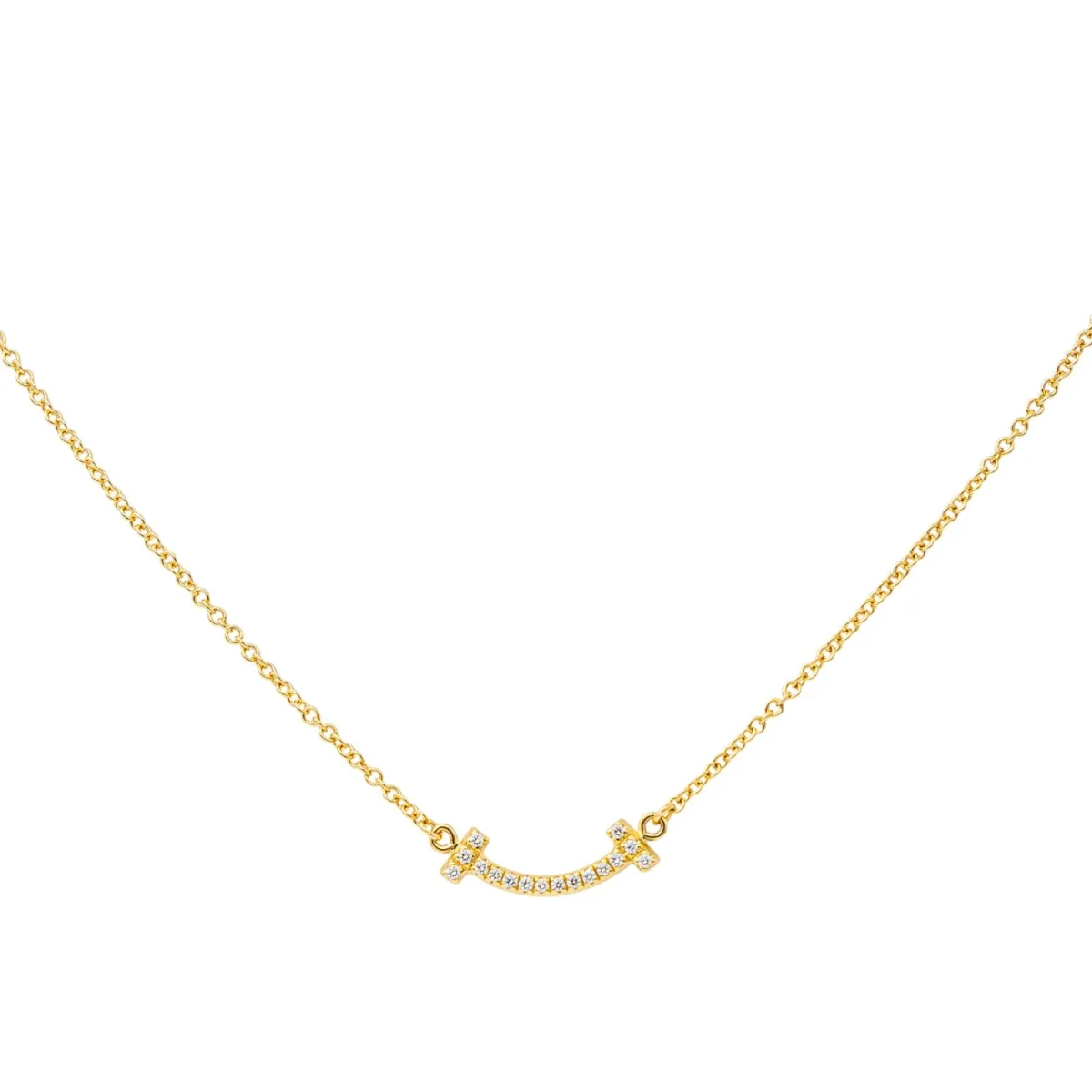 Tiffany & co Collier T smile Or jaune Diamant – Image 4