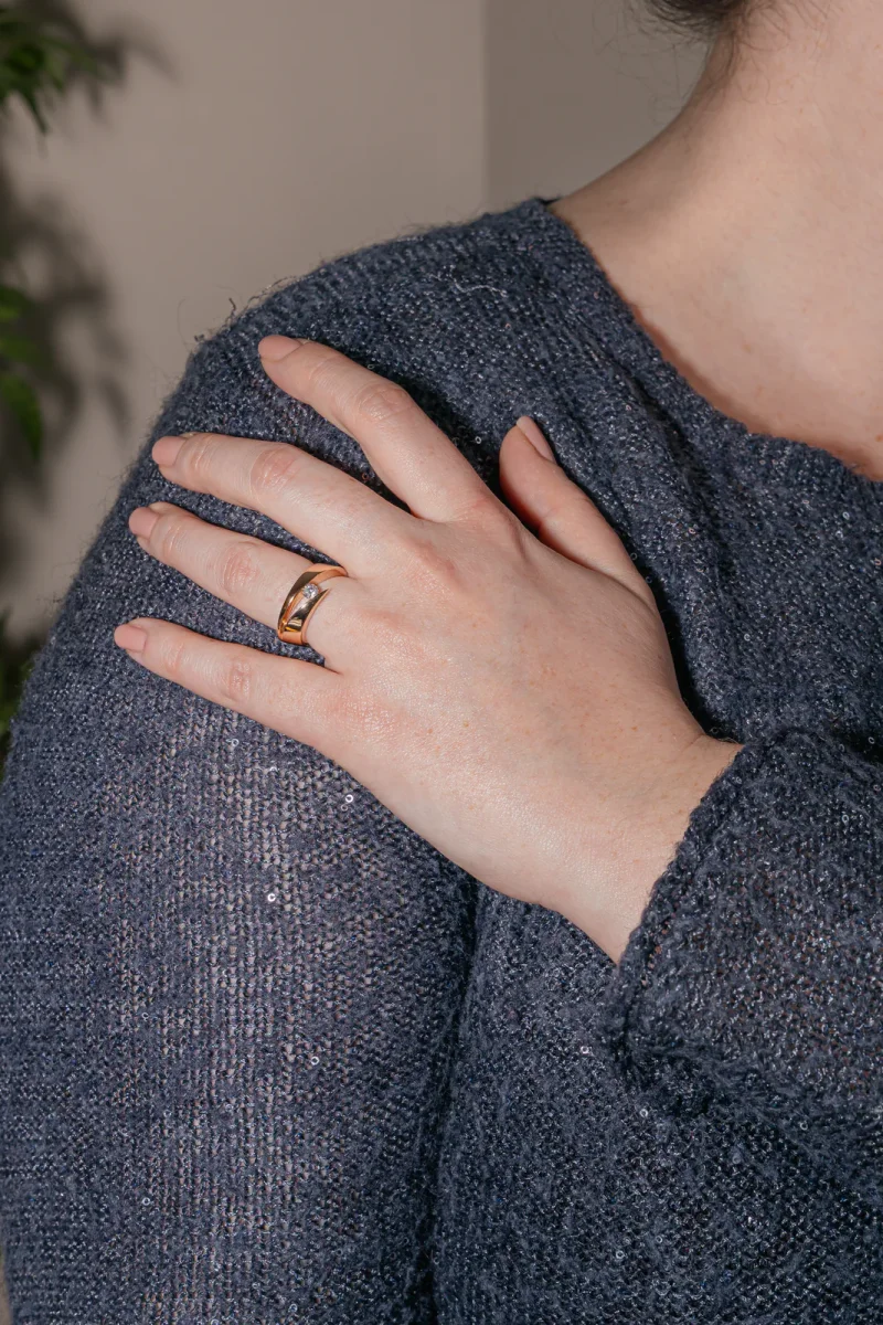 Garel Bague Solitaire Or rose Diamant – Image 3