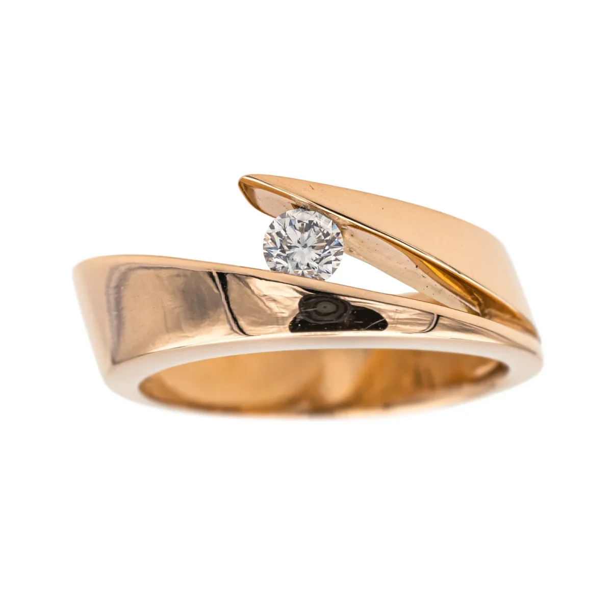 Garel Bague Solitaire Or rose Diamant – Image 7