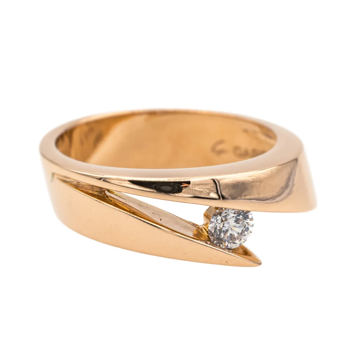 Garel Bague Solitaire Or rose Diamant – Image 8