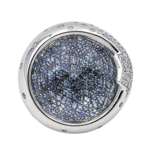 Pascale bruni Bague  Or blanc Quartz, Diamant, Saphir