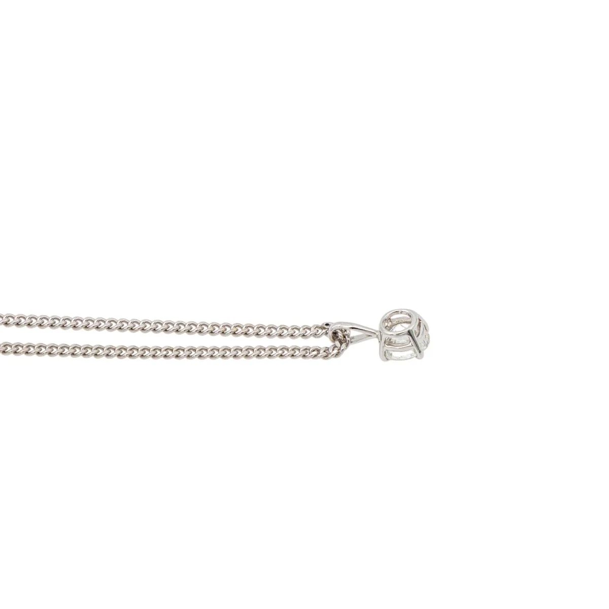 Collier Solitaire Or blanc Diamant – Image 6