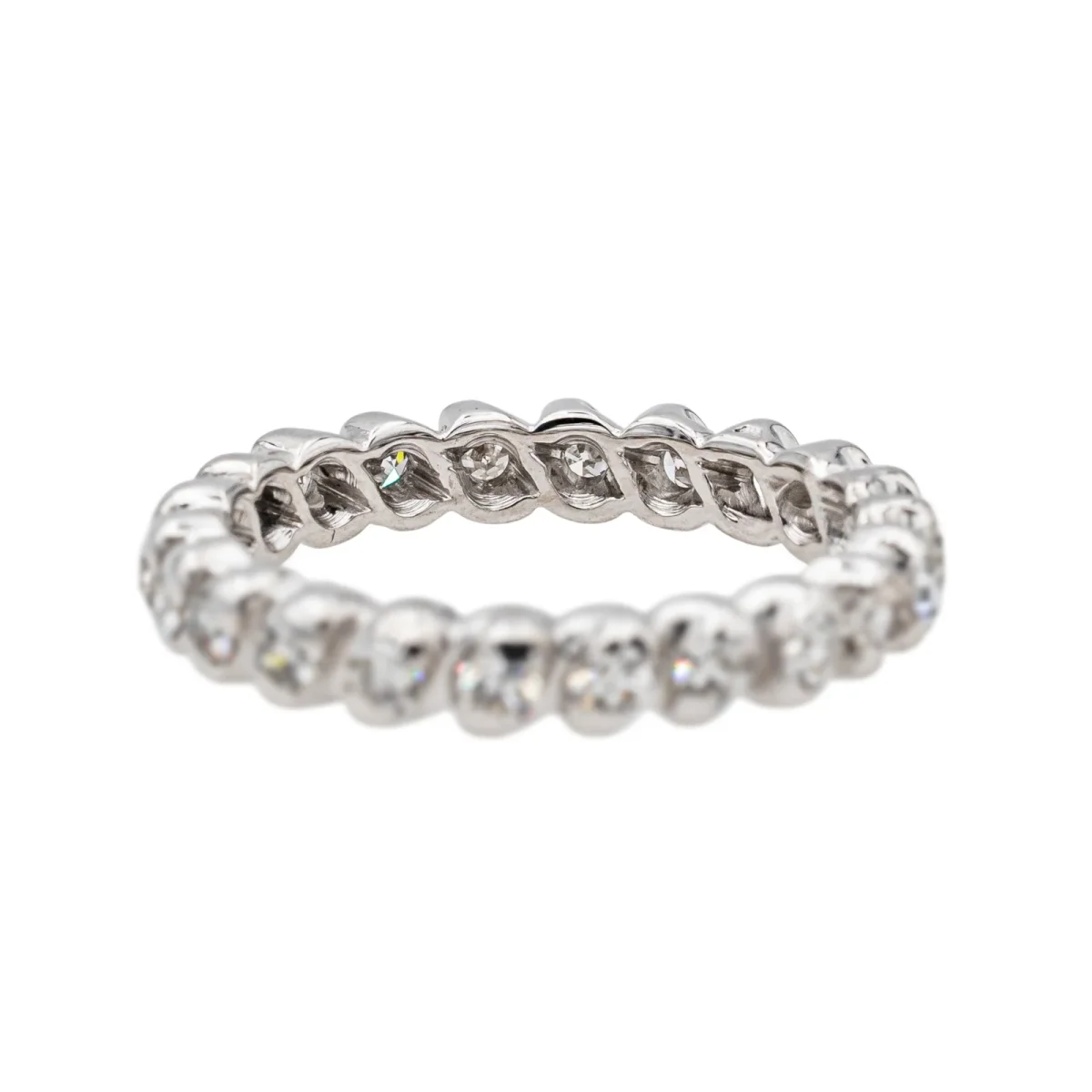 Bague Alliance américaine Or blanc Diamant – Image 5