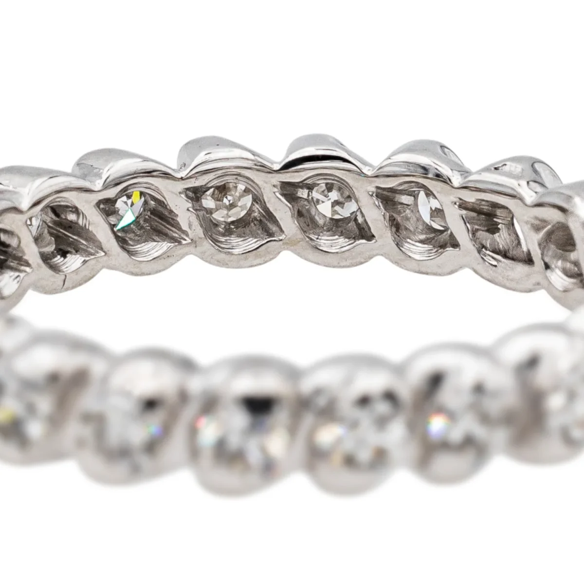 Bague Alliance américaine Or blanc Diamant – Image 7