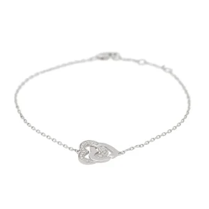 Dinh van Bracelet Double cœur Or blanc Diamant