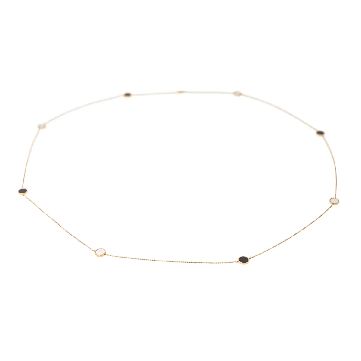 Collier Sautoir Or rose Onyx, Nacre – Image 5