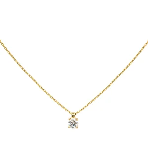 Collier Solitaire Or jaune Diamant