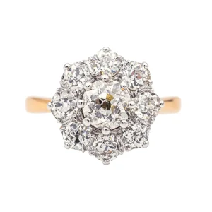 Bague Marguerite Or rose, Platine Diamant