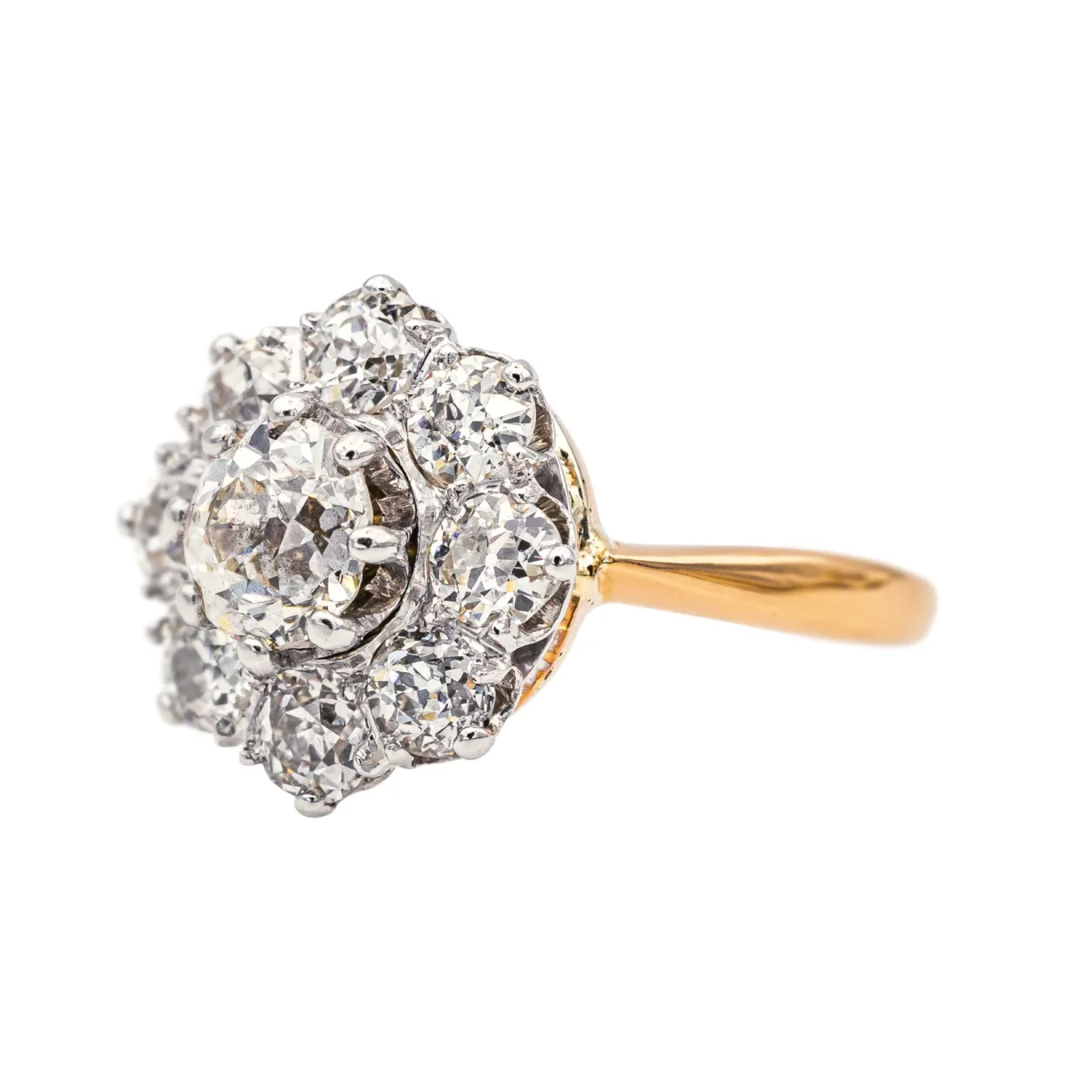 Bague Marguerite Or rose, Platine Diamant – Image 4